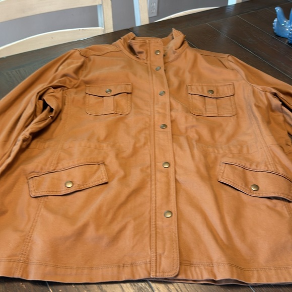 NWT talbots canvas jacket. 2X Tan/brown - Picture 9 of 10